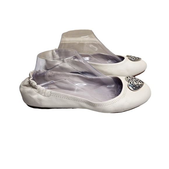 NWOB Brighton Heart women's off white leather ballet flats Sz 9B - Picture 5 of 12
